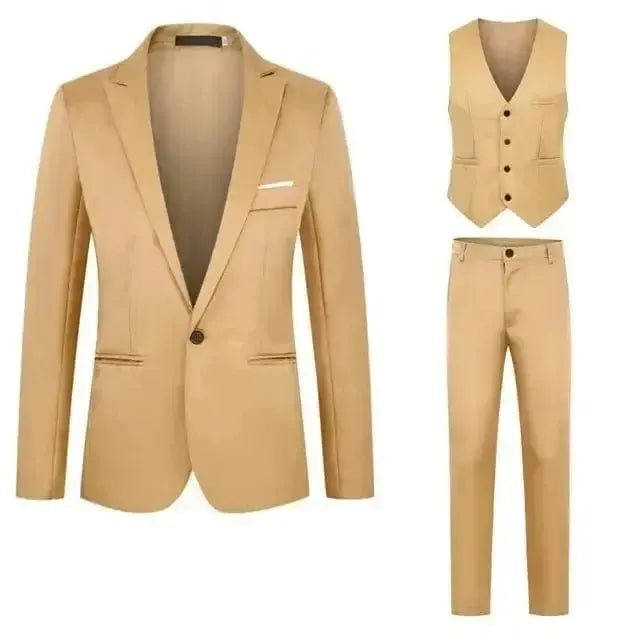 Men's Slim Fit Business Suit - 2 Piece Set - POWQUE ELITE