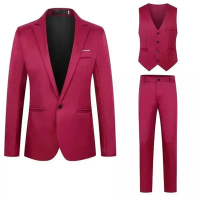 Men's Slim Fit Business Suit - 2 Piece Set - POWQUE ELITE