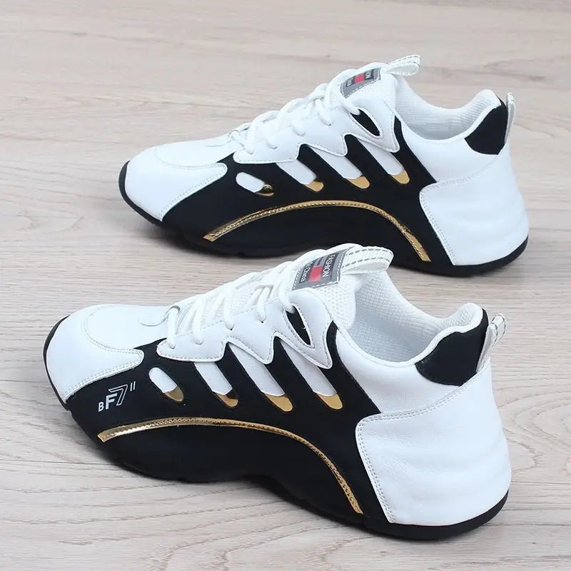 Men's Soft Leather Casual Sneakers - Breathable Fit - POWQUE URBAN STYLE