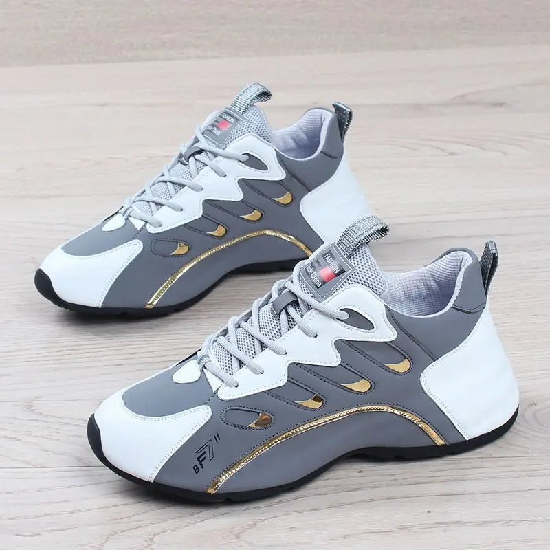 Men's Soft Leather Casual Sneakers - Breathable Fit - POWQUE URBAN STYLE
