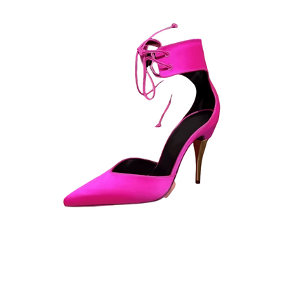 Pointed metal high heel sandals with front straps, perfect for weddings, parties, and evening gowns – POWQUE Urban Style