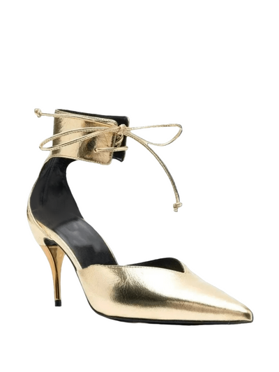 Pointed metal high heel sandals with front straps, perfect for weddings, parties, and evening gowns – POWQUE Urban Style