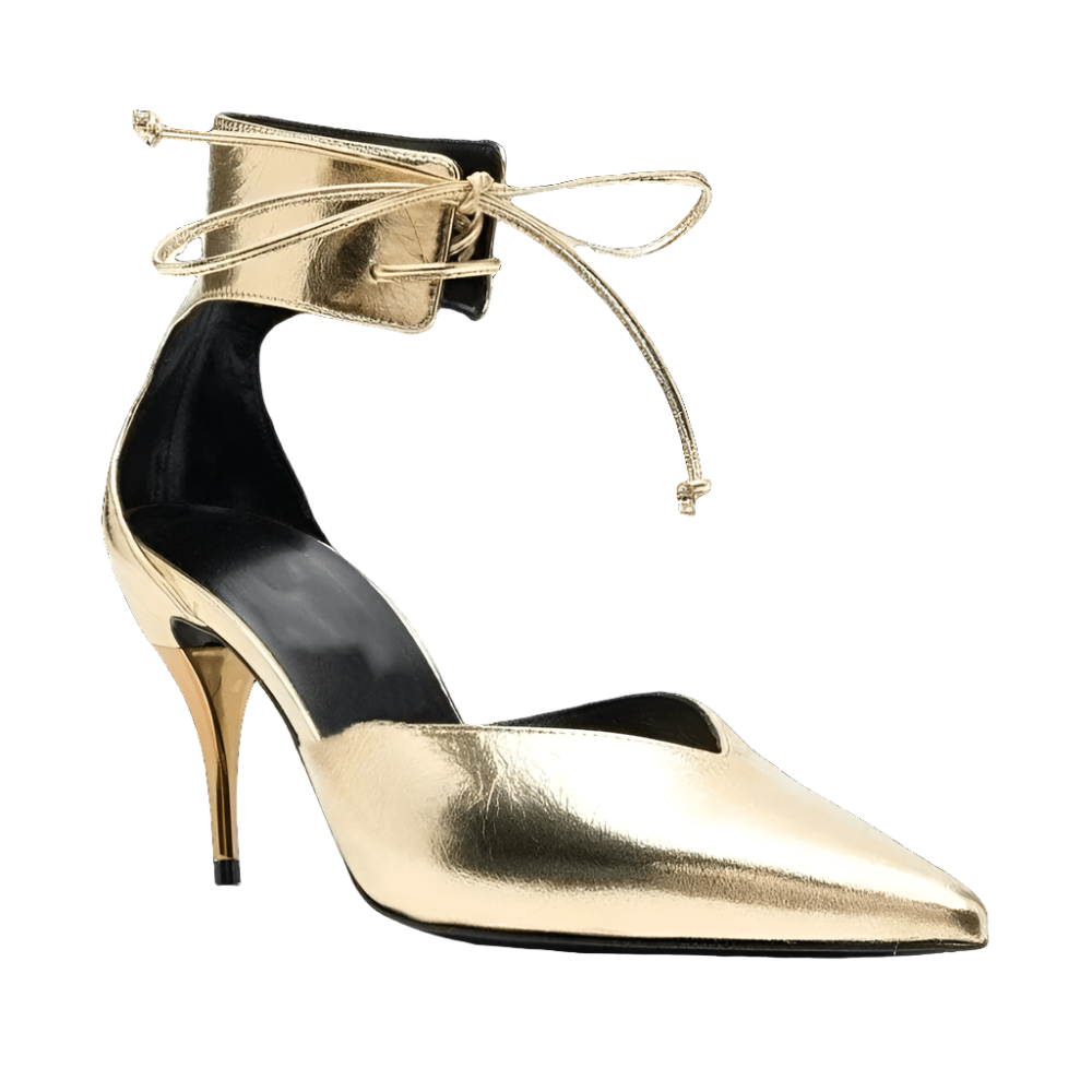 Pointed metal high heel sandals with front straps, perfect for weddings, parties, and evening gowns – POWQUE Urban Style