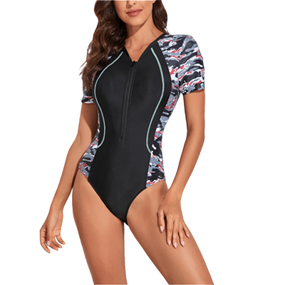 Women's striped long-sleeve surf suit with fast-drying, sun-proof fabric; separate diving swimwear – POWQUE Urban Style.
