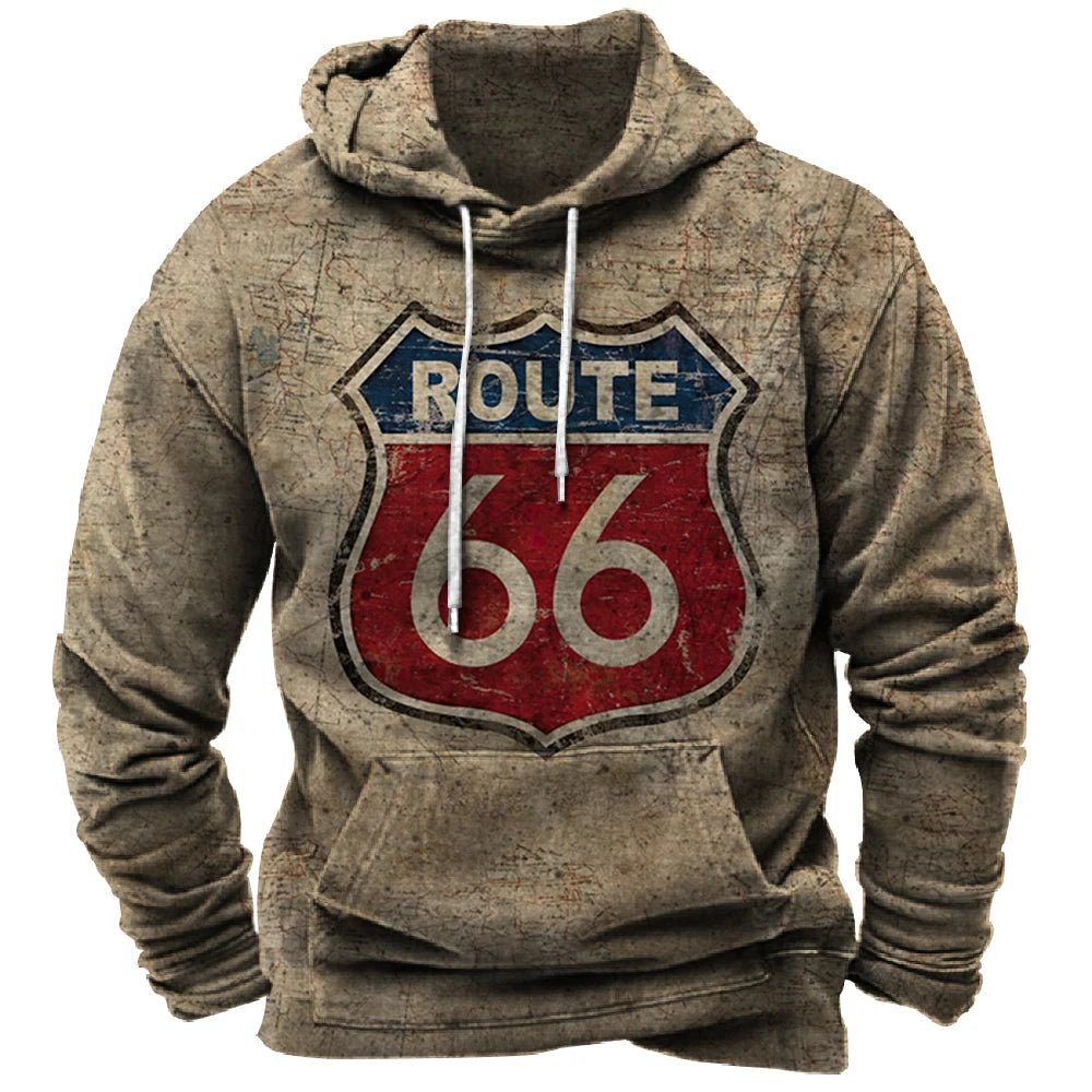 Nostalgic Route 66 3D Print Hoodie - POWQUE URBAN STYLE