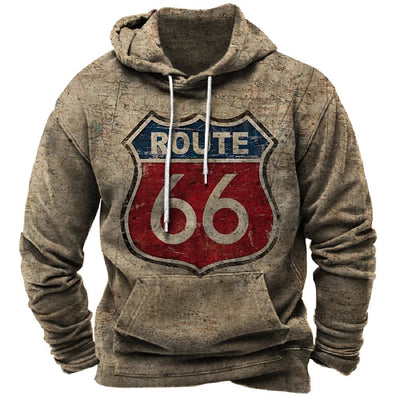 Nostalgic Route 66 3D Print Hoodie - POWQUE URBAN STYLE