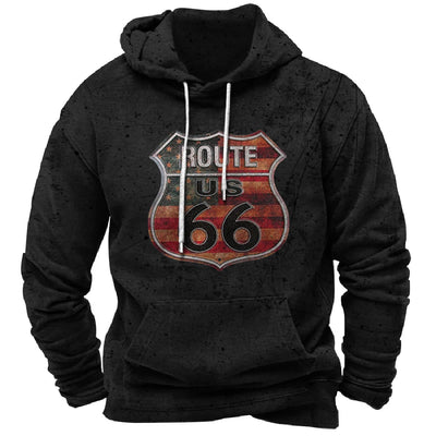 Nostalgic Route 66 3D Print Hoodie - POWQUE URBAN STYLE