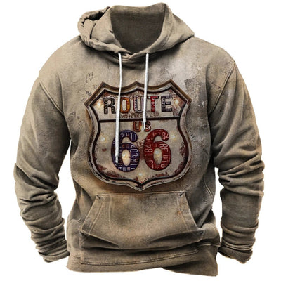 Nostalgic Route 66 3D Print Hoodie - POWQUE URBAN STYLE