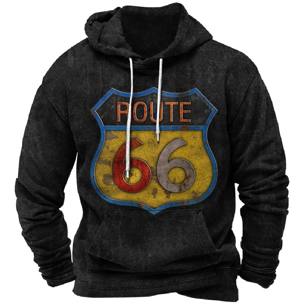 Nostalgic Route 66 3D Print Hoodie - POWQUE URBAN STYLE