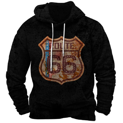 Nostalgic Route 66 3D Print Hoodie - POWQUE URBAN STYLE