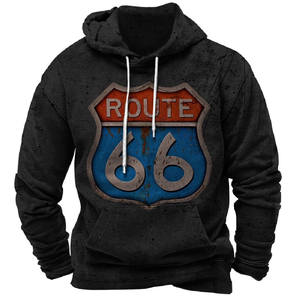 Nostalgic Route 66 3D Print Hoodie - POWQUE URBAN STYLE