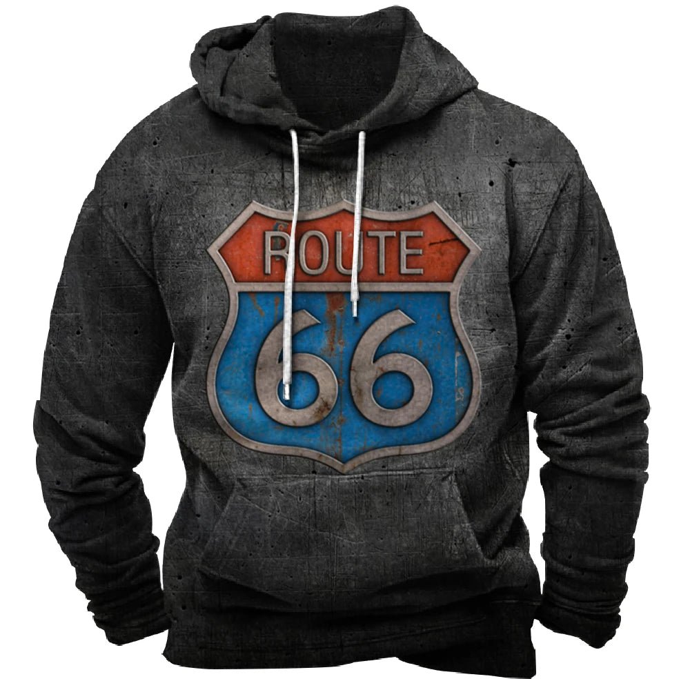 Nostalgic Route 66 3D Print Hoodie - POWQUE URBAN STYLE