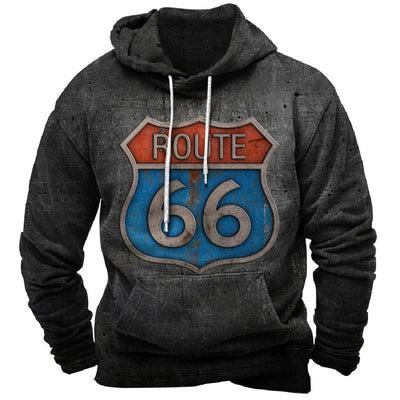 Nostalgic Route 66 3D Print Hoodie - POWQUE URBAN STYLE