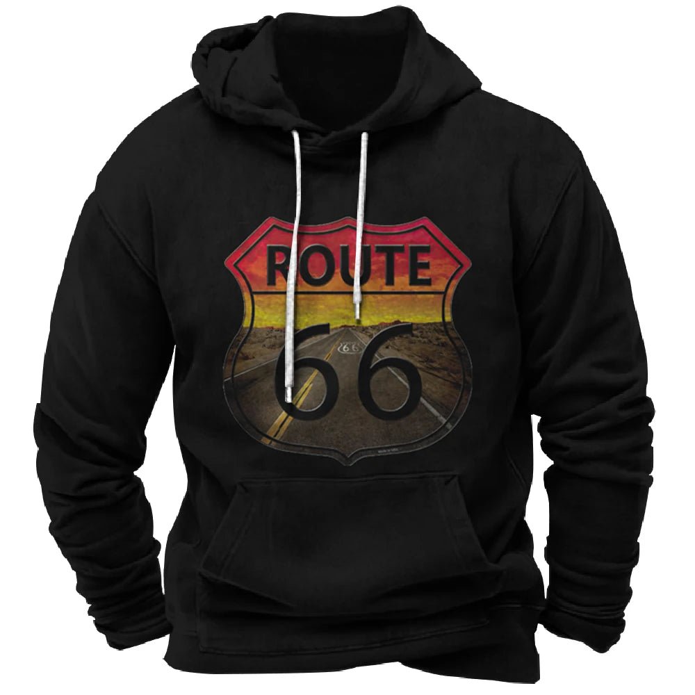 Nostalgic Route 66 3D Print Hoodie - POWQUE URBAN STYLE