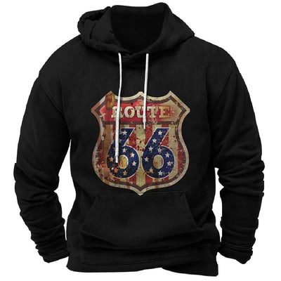 Nostalgic Route 66 3D Print Hoodie - POWQUE URBAN STYLE