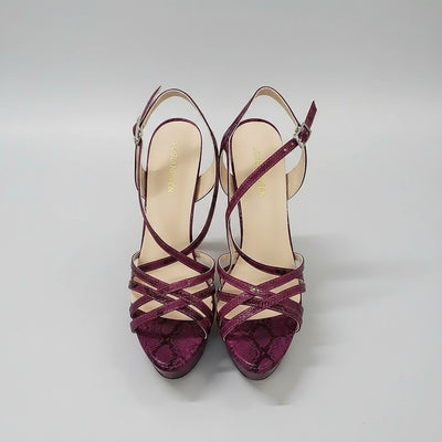 Open Toe Platform Heels with Snake Pattern - POWQUE URBAN STYLE