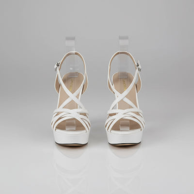 Open Toe Platform Heels with Snake Pattern - POWQUE URBAN STYLE