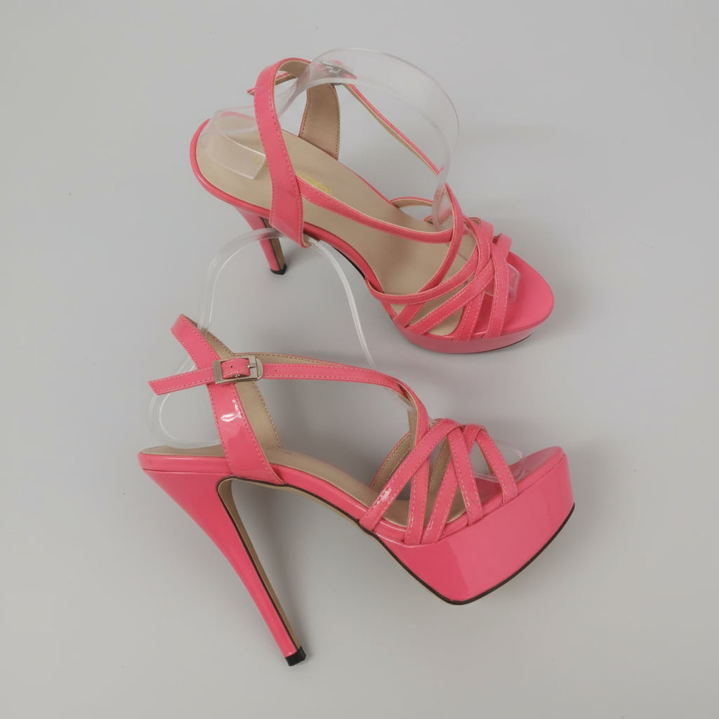 Open Toe Platform Heels with Snake Pattern - POWQUE URBAN STYLE