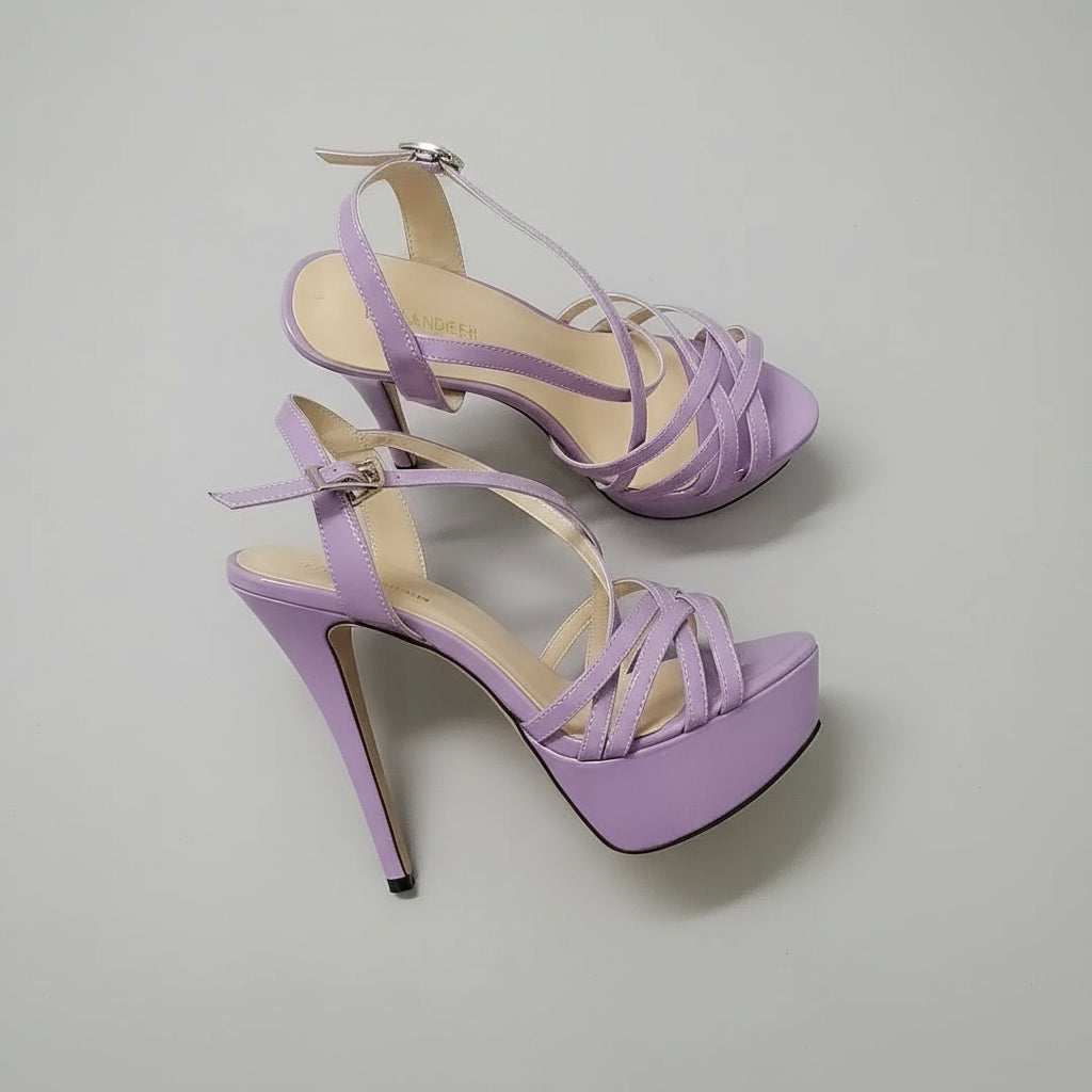 Open Toe Platform Heels with Snake Pattern - POWQUE URBAN STYLE