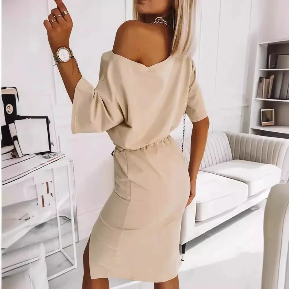 Plus Size One Shoulder Letter Print Set - POWQUE URBAN STYLE