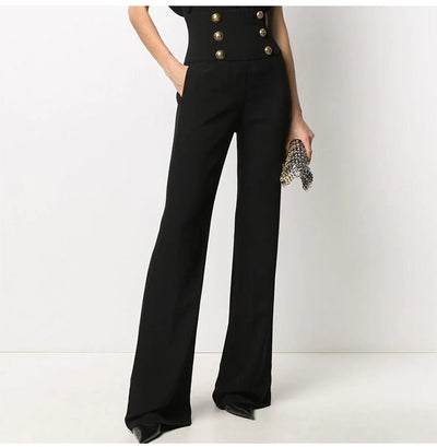 POWQUE ELITE High Waist Slim Fit Trousers for Women - POWQUE URBAN STYLE