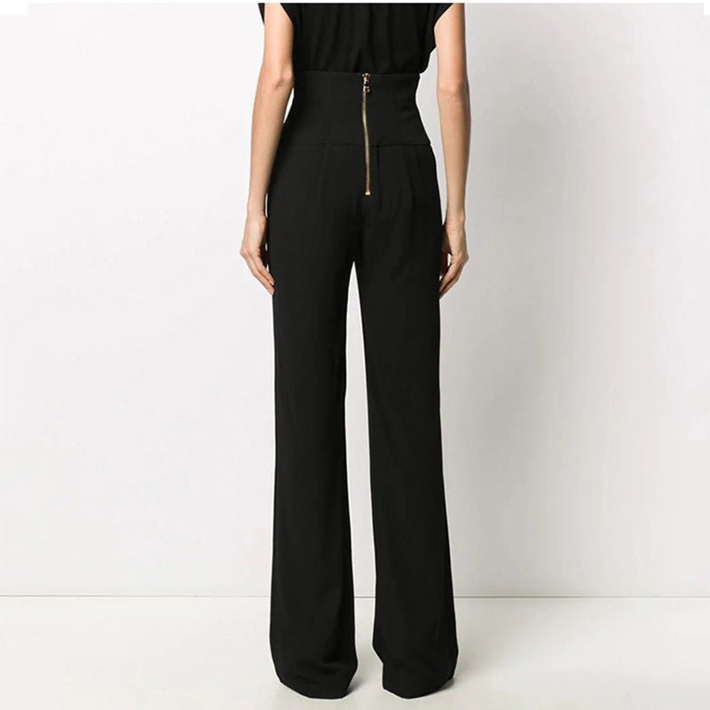 POWQUE ELITE High Waist Slim Fit Trousers for Women - POWQUE URBAN STYLE