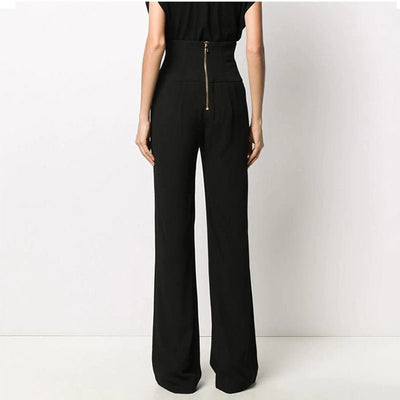 POWQUE ELITE High Waist Slim Fit Trousers for Women - POWQUE URBAN STYLE