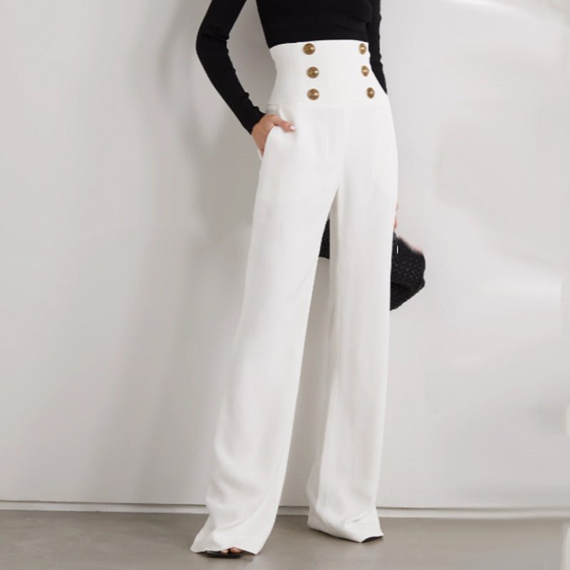 POWQUE ELITE High Waist Slim Fit Trousers for Women - POWQUE URBAN STYLE