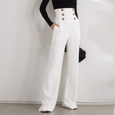 POWQUE ELITE High Waist Slim Fit Trousers for Women - POWQUE URBAN STYLE