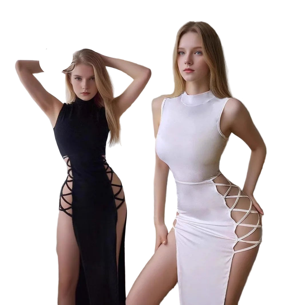POWQUE ELITE Strapless Ankle - Length Dress for Women - POWQUE URBAN STYLE
