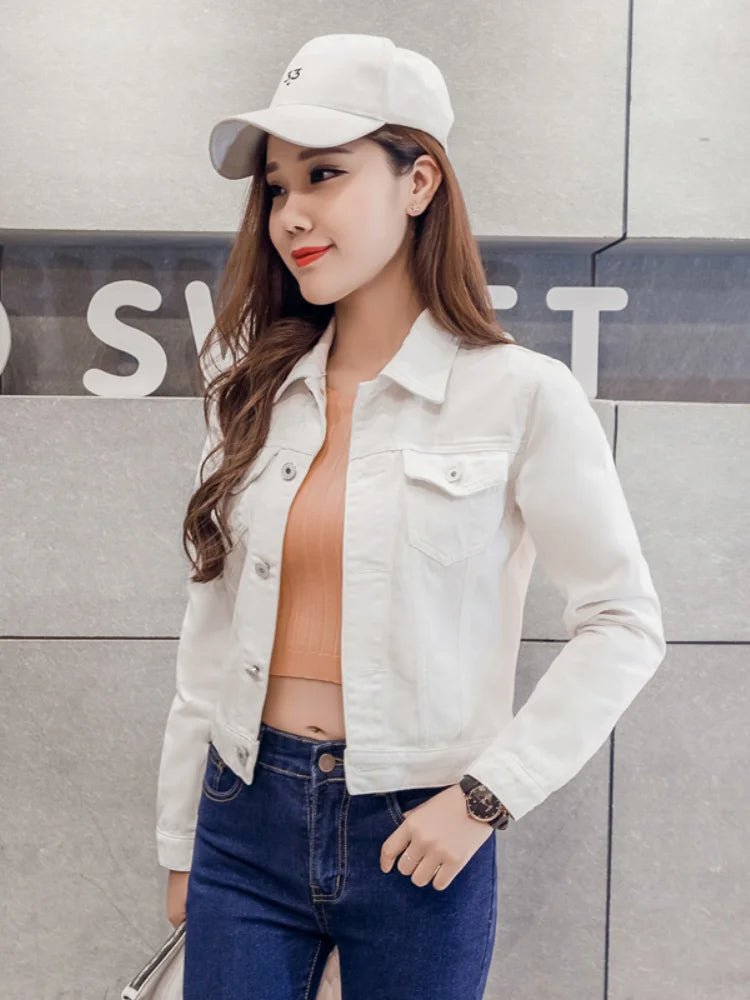 POWQUE Khaki Denim Jacket Women Stylish Urban Wear - POWQUE URBAN STYLE