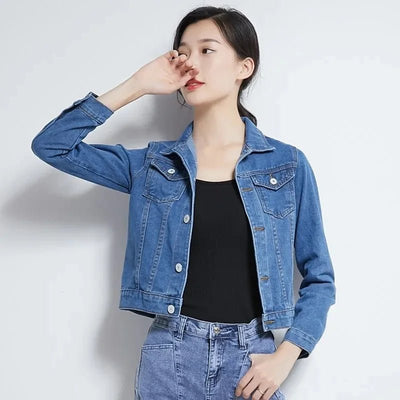 POWQUE Khaki Denim Jacket Women Stylish Urban Wear - POWQUE URBAN STYLE