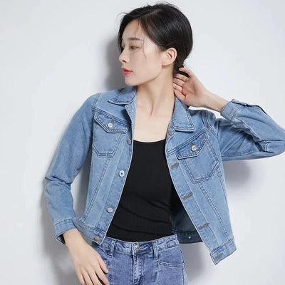 POWQUE Khaki Denim Jacket Women Stylish Urban Wear - POWQUE URBAN STYLE