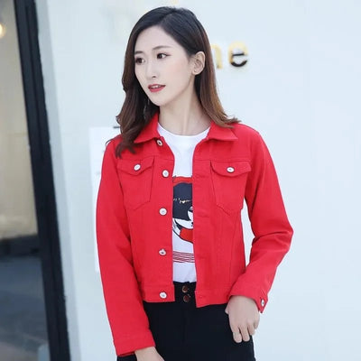 POWQUE Khaki Denim Jacket Women Stylish Urban Wear - POWQUE URBAN STYLE