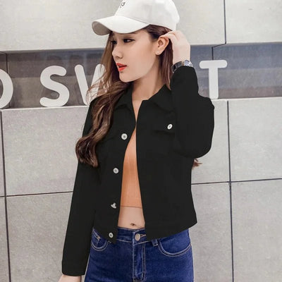 POWQUE Khaki Denim Jacket Women Stylish Urban Wear - POWQUE URBAN STYLE