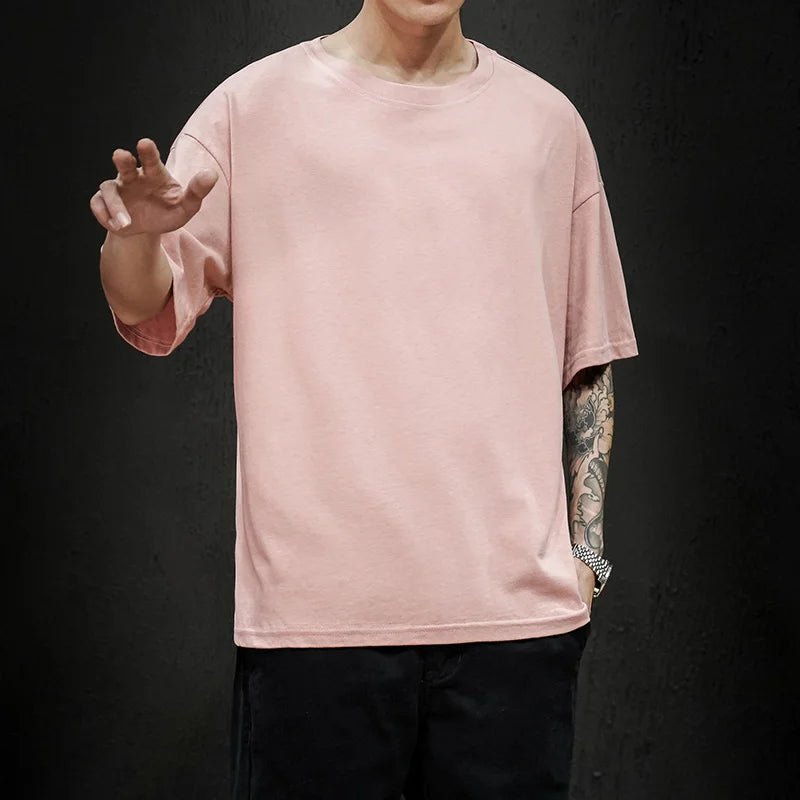 POWQUE Oversized Hip Hop T Shirt in Trendy Pink - POWQUE URBAN STYLE