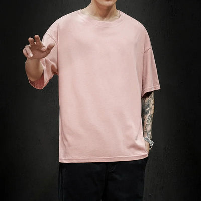 POWQUE Oversized Hip Hop T Shirt in Trendy Pink - POWQUE URBAN STYLE