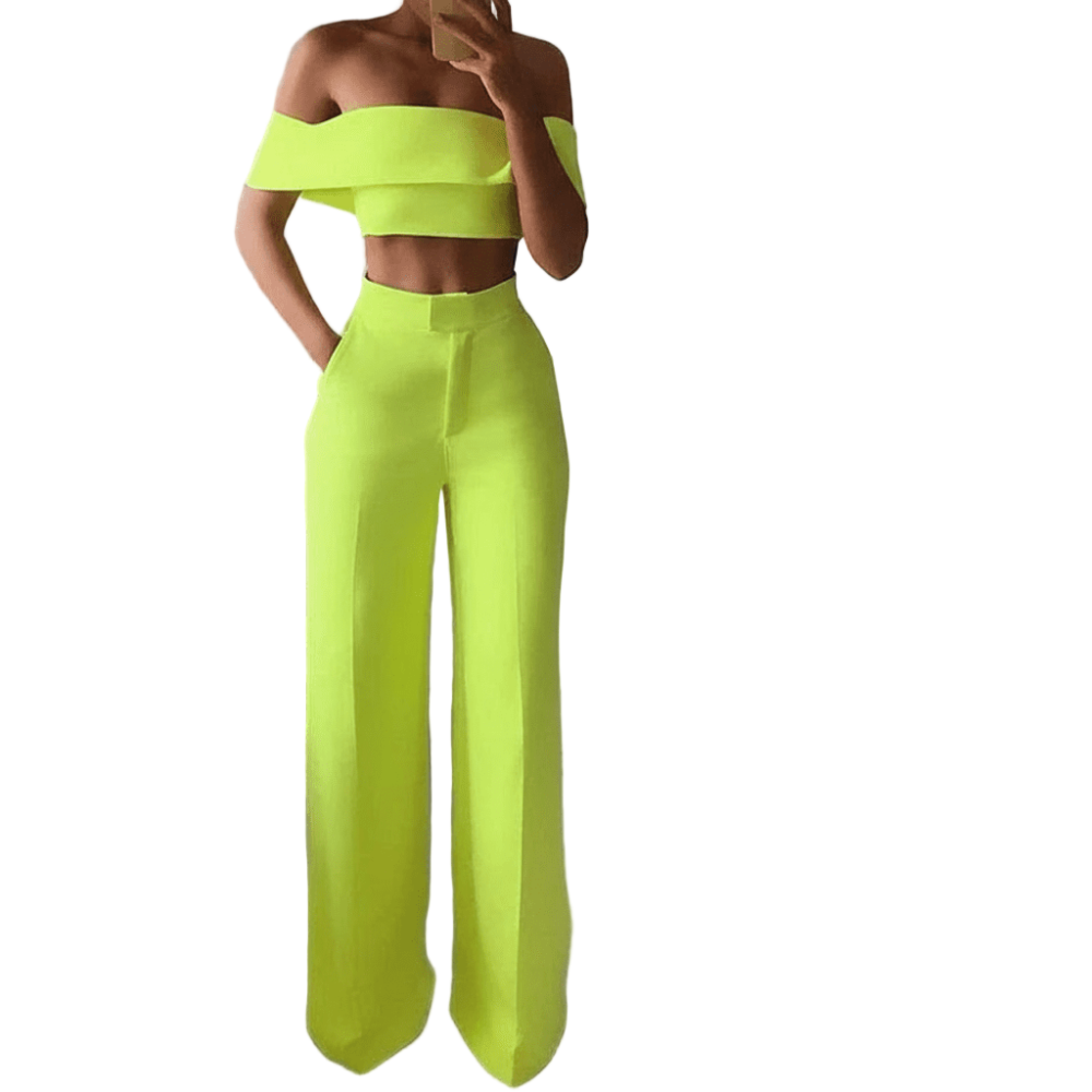 POWQUE Urban Chic Wide Leg Two - Piece Set for Women - POWQUE URBAN STYLE