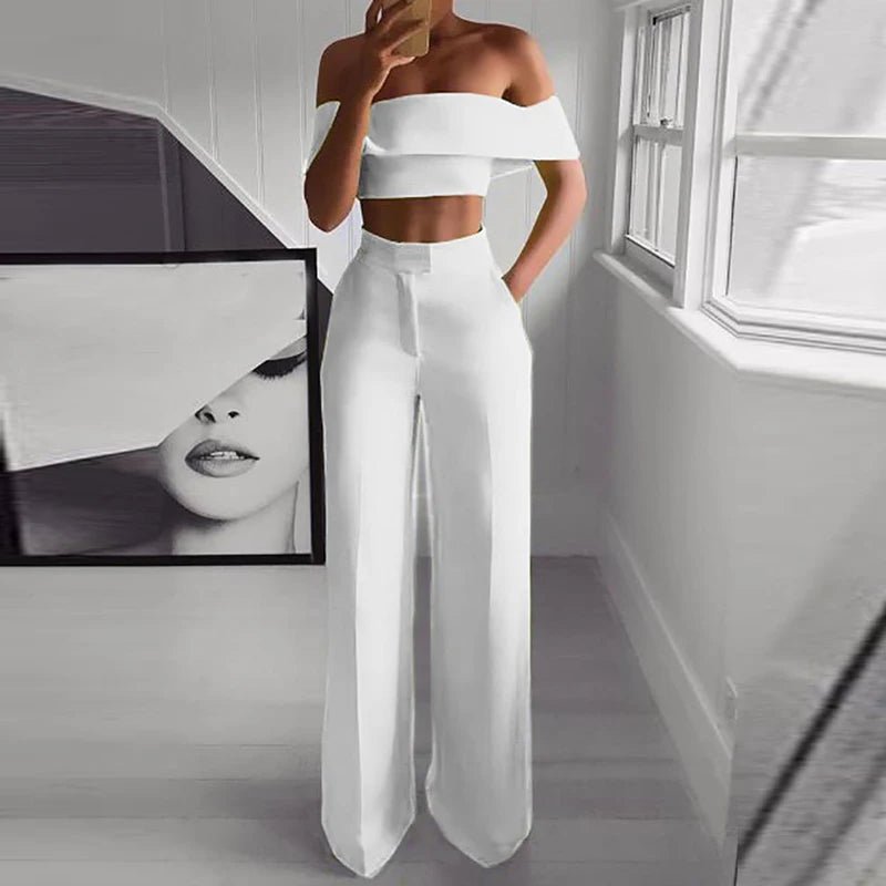 POWQUE Urban Chic Wide Leg Two - Piece Set for Women - POWQUE URBAN STYLE
