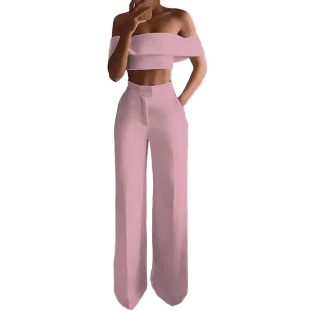 POWQUE Urban Chic Wide Leg Two - Piece Set for Women - POWQUE URBAN STYLE