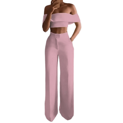 POWQUE Urban Chic Wide Leg Two - Piece Set for Women - POWQUE URBAN STYLE