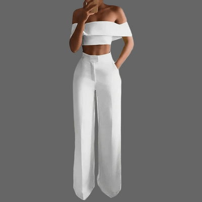 POWQUE Urban Chic Wide Leg Two - Piece Set for Women - POWQUE URBAN STYLE