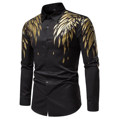 POWQUE Urban Dragon Embroidered Long Sleeve Shirt - POWQUE URBAN STYLE