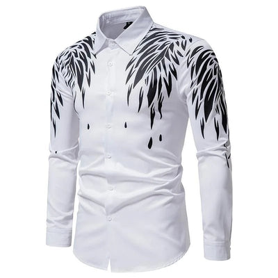 POWQUE Urban Dragon Embroidered Long Sleeve Shirt - POWQUE URBAN STYLE