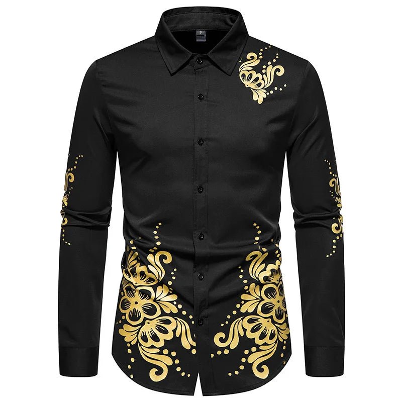 POWQUE Urban Dragon Embroidered Long Sleeve Shirt - POWQUE URBAN STYLE