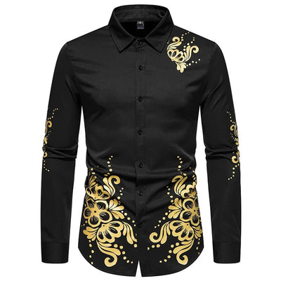 POWQUE Urban Dragon Embroidered Long Sleeve Shirt - POWQUE URBAN STYLE
