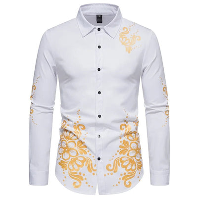 POWQUE Urban Dragon Embroidered Long Sleeve Shirt - POWQUE URBAN STYLE