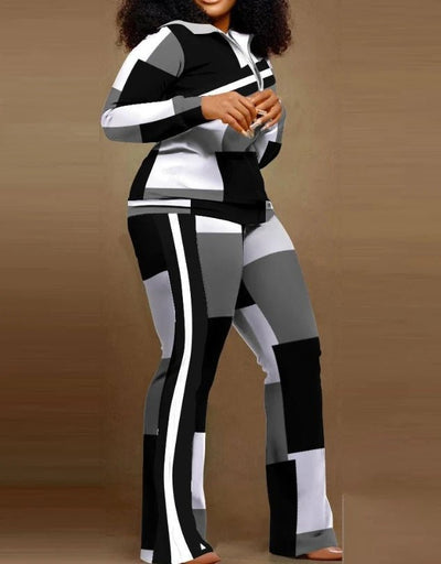 POWQUE Urban Geometric Two - Piece Set for Women - POWQUE URBAN STYLE