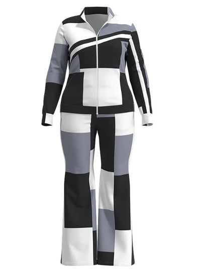 POWQUE Urban Geometric Two - Piece Set for Women - POWQUE URBAN STYLE