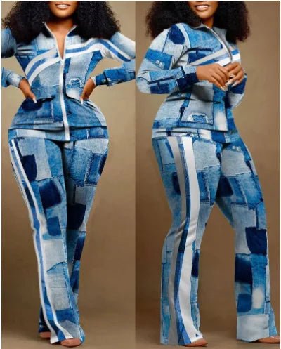 POWQUE Urban Geometric Two - Piece Set for Women - POWQUE URBAN STYLE